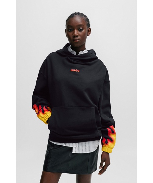 「HUGO」 プルオーバーパーカー X-SMALL ブラック メンズ_画像4