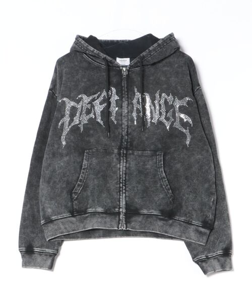 8 パーカー 製品加工ラインストーンジップパーカー メンズ レディース