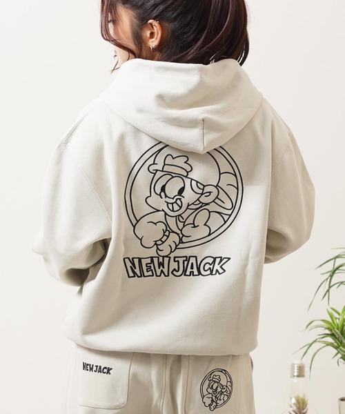 パーカー NEW JACK 刺繍 クロップド ZIPパーカー / Embroidered