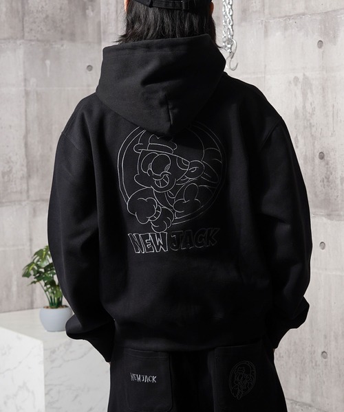パーカー NEW JACK 刺繍 クロップド ZIPパーカー / Embroidered