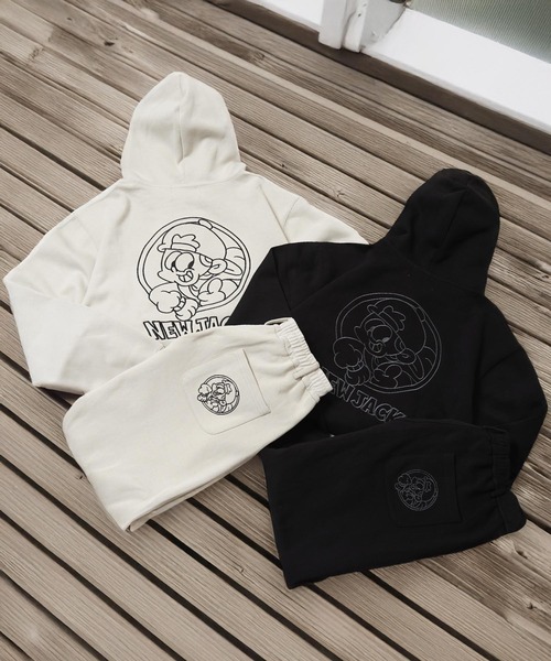 パーカー NEW JACK 刺繍 クロップド ZIPパーカー / Embroidered