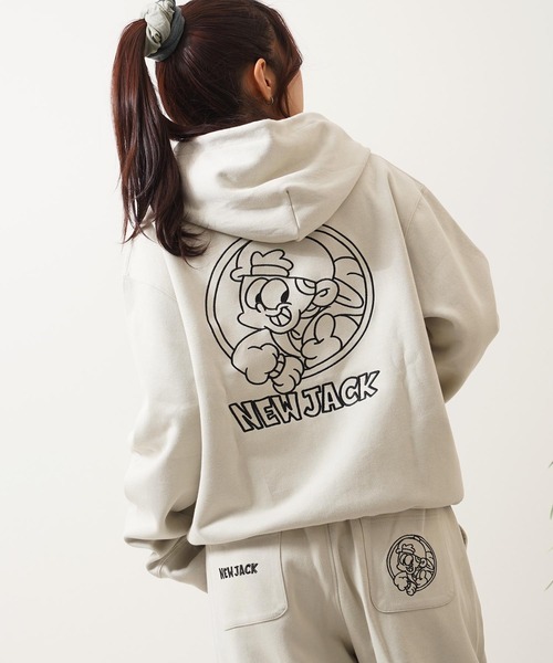 パーカー NEW JACK 刺繍 クロップド ZIPパーカー / Embroidered