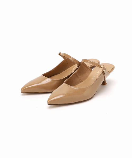 【★ほぼ新品★】ルタロン　ミュール　ゴールド ポインテッドトゥ Mサイズ LE TALON（ル タロン） パンプス 「追加」4.5cmポインテッドストラップ