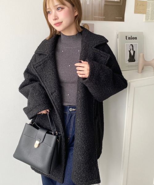 「moment+」 ピーコート M アイボリー レディース_画像2