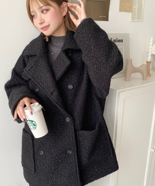 「moment+」 ピーコート M アイボリー レディース_画像4