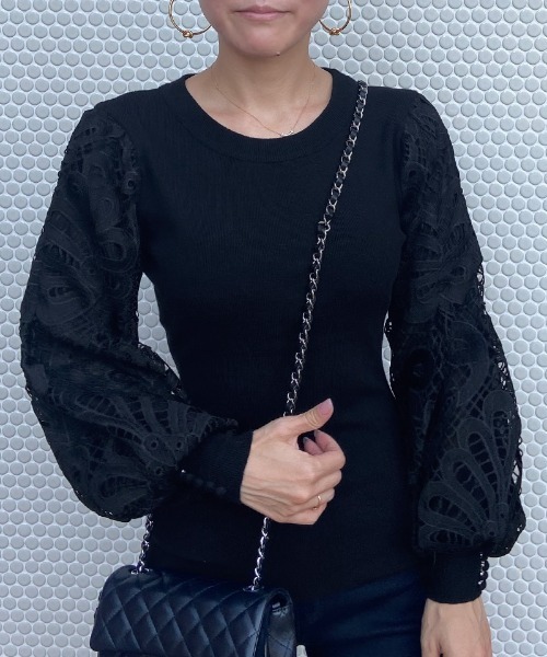 「JENNE」 長袖ニット LARGE ホワイト レディースの画像
