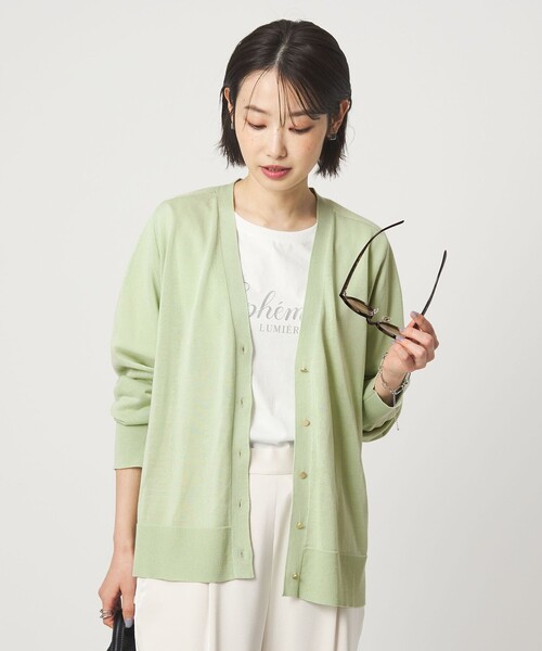 green label relaxing グレー カーディガン FREEサイズ green label relaxing（グリーンレーベルリラクシング）カーディガン