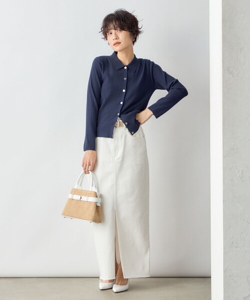 「NOLLEY'S Sophi」 長袖ニット 38 ダークネイビー レディース_画像2