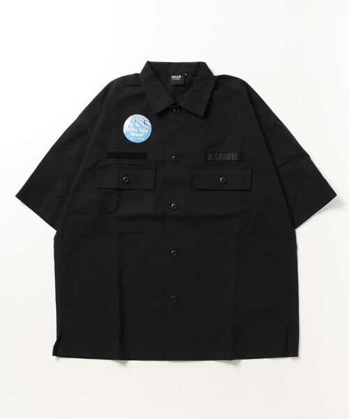「ムラサキスポーツ」 「DEAR LAUREL」半袖シャツ L オリーブ メンズ_画像6