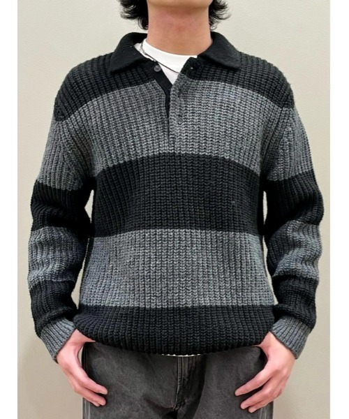 GAP（ギャップ） 長袖ポロシャツ X-SMALL ブラック系その他 メンズ