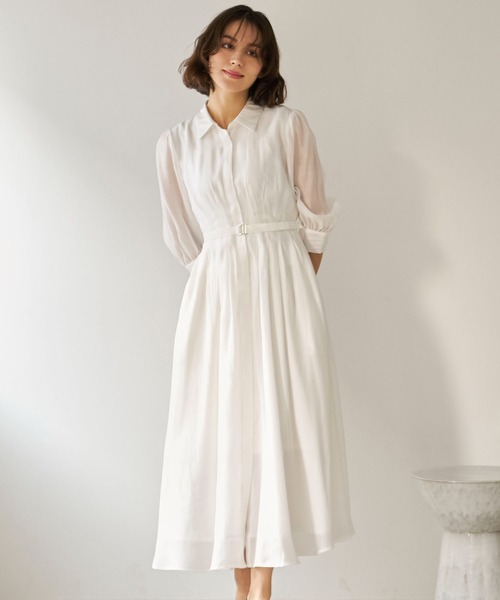 【未使用】NOBLE ノーブル ロングシアーシャツワンピース アイボリー NOELA（ノエラ） ワンピース シアーシャツワンピース : ZOZOTOWN Yahoo