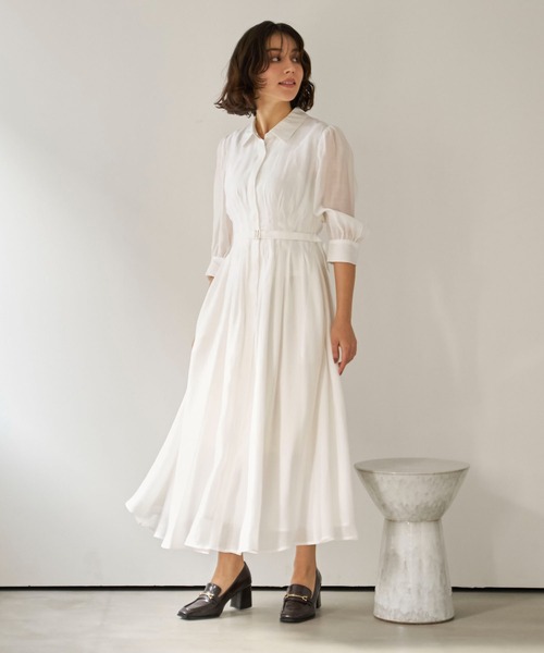 【未使用】NOBLE ノーブル ロングシアーシャツワンピース アイボリー NOELA（ノエラ） ワンピース シアーシャツワンピース : ZOZOTOWN Yahoo