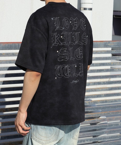 Ed Hardy（エド・ハーディー） tシャツ ロゴ × スタッズ ワンポイント