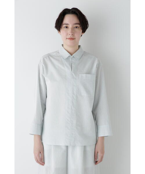 「human woman」 長袖シャツ MEDIUM ライトグリーン レディースの画像