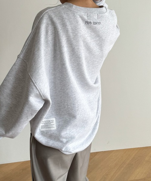 「CANAL JEAN」 「1975 tokyo」スウェットカットソー LARGE アッシュ レディース_画像5