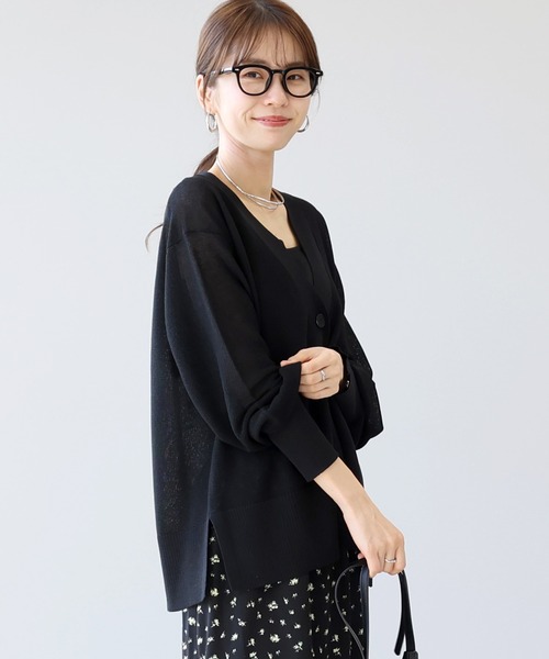 Aletta vita uvカット カーディガン UV加工ガーター編みVネック長袖