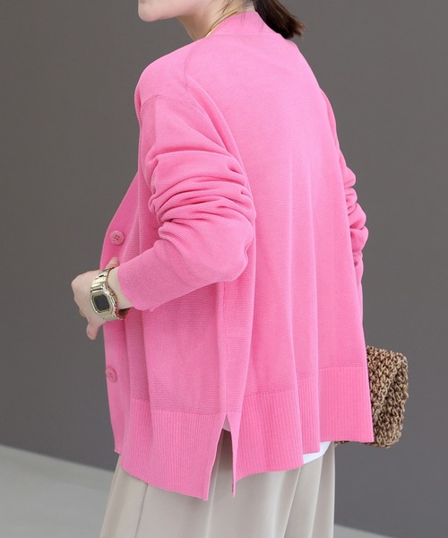 Aletta vita uvカット カーディガン UV加工ガーター編みVネック長袖