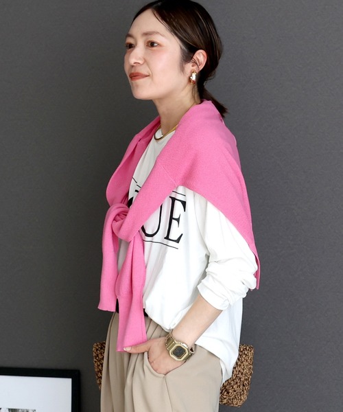 Aletta vita uvカット カーディガン UV加工ガーター編みVネック長袖