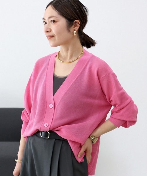 Aletta vita uvカット カーディガン UV加工ガーター編みVネック長袖