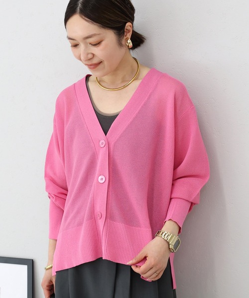 Aletta vita uvカット カーディガン UV加工ガーター編みVネック長袖