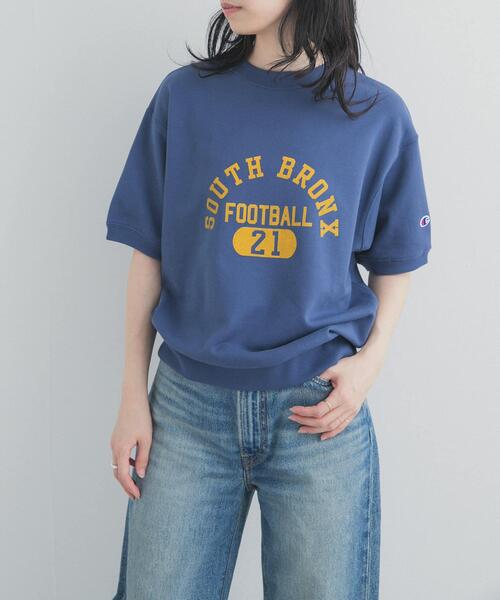 トレーナー スウェット 「別注」CHAMPION×DOORS　SWEAT SHORT-SLEEVE SHIRTS レディースの画像