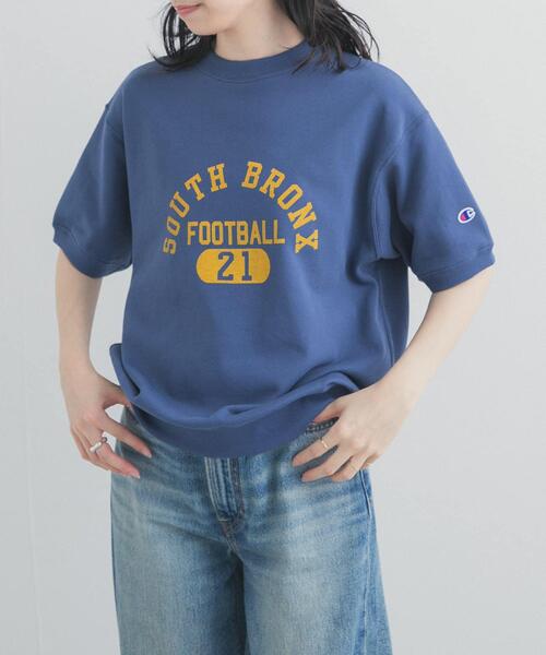 トレーナー スウェット 「別注」CHAMPION×DOORS　SWEAT SHORT-SLEEVE SHIRTS レディースの画像