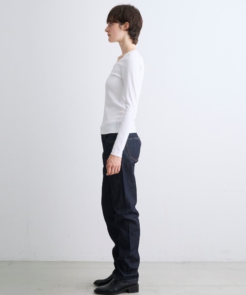 「three dots」 長袖カットソー MEDIUM グレー レディース_画像3