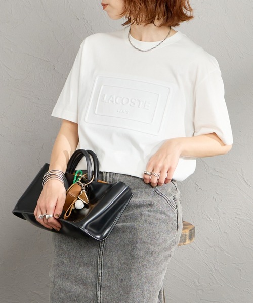 tシャツ 「LACOSTE/ラコステ」 エンボスロゴ ショートスリーブTシャツ レディース メンズの画像