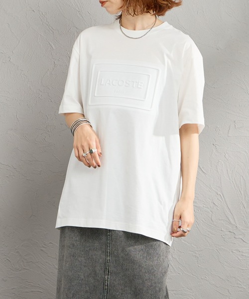tシャツ 「LACOSTE/ラコステ」 エンボスロゴ ショートスリーブTシャツ レディース メンズの画像