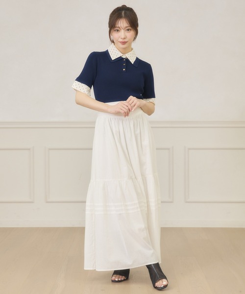 Ambre Neige（アンブルネージュ） ニット セーター dot collar polo