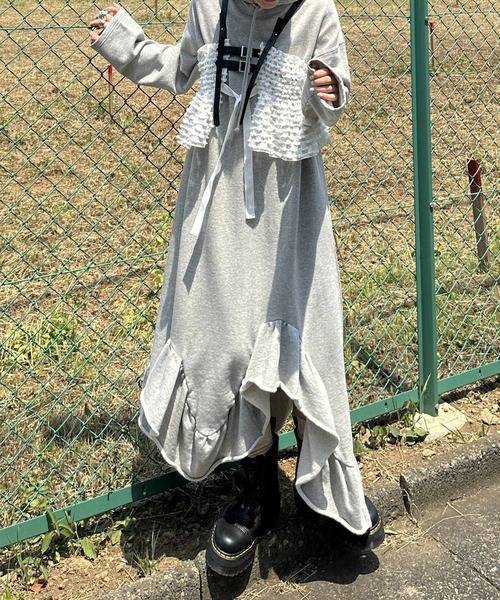 「Alley by w closet」 長袖ワンピース FREE グレー レディース_画像2