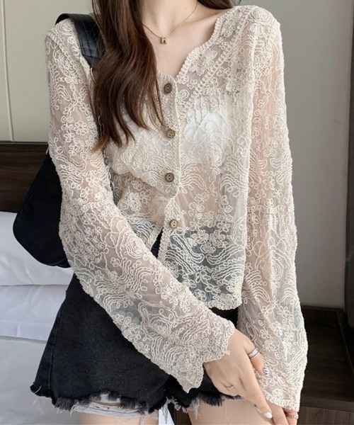 タグ付きですが訳あり♡GOLDS♡総レースラッフルカーディガン♡ホワイト カーディガン 総レースカーディガン レディース : ZOZOTOWN Yahoo!店