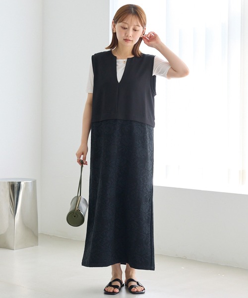LAVEANGE（ラビアンジェ） パーティードレス ワンピース キーネック
