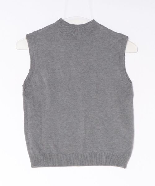 グレー ノースリーブベスト Mサイズ N.s tシャツ ハイネック ノースリーブニット シンプル ミニマル