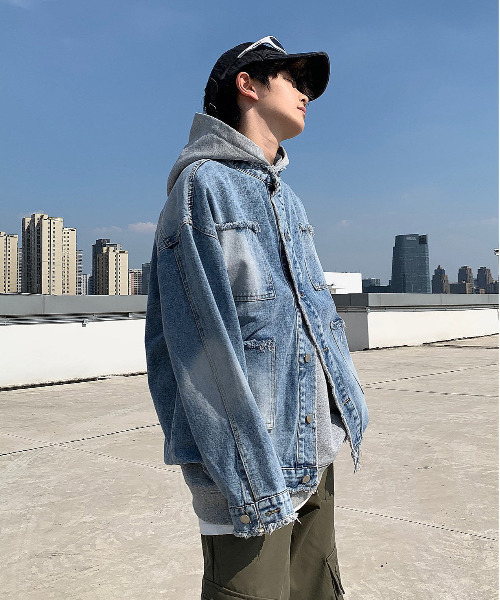 「neos」 デニムジャケット X-LARGE ブルー メンズ_画像4