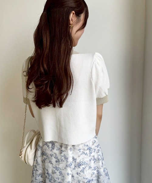「one after another NICE CLAUP」 半袖ニット FREE ピンク レディース_画像3