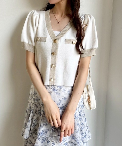 「one after another NICE CLAUP」 半袖ニット FREE ピンク レディース_画像4