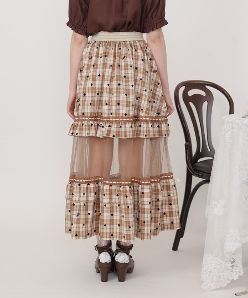axes femme POETIQUE ロング スカート トランプ柄フロッキーPT