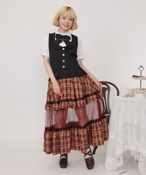 axes femme POETIQUE ロング スカート トランプ柄フロッキーPT
