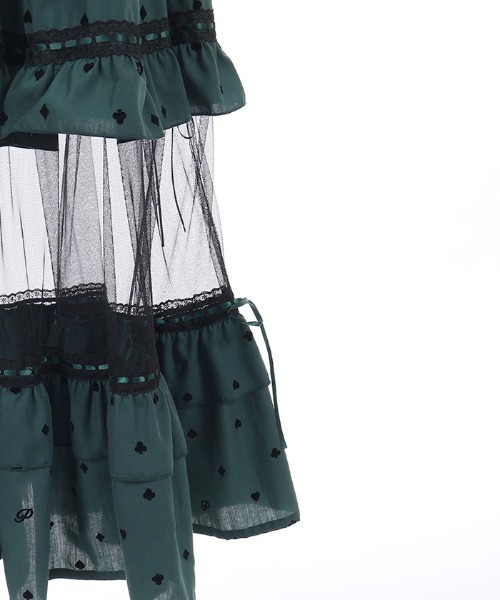 axes femme POETIQUE ロング スカート トランプ柄フロッキーPT