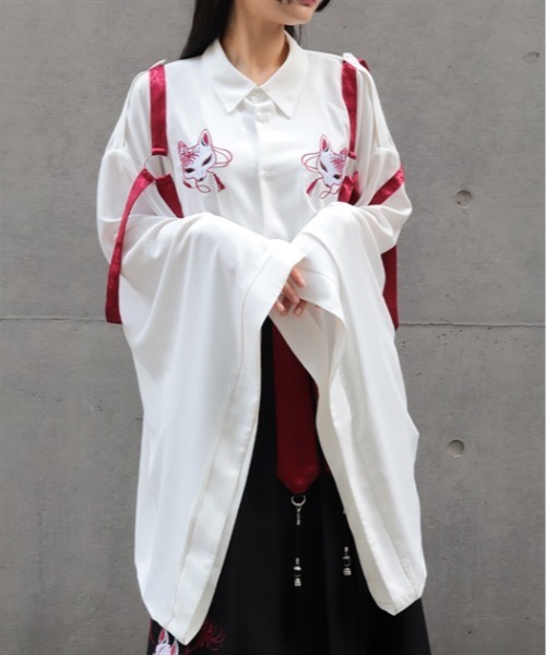 REZEN（リゼン） シャツ 狐面刺繍和袖シャツ メンズ : ZOZOTOWN Yahoo