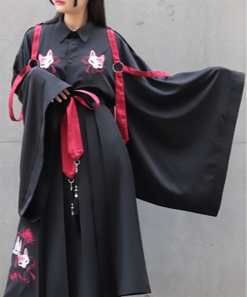 REZEN（リゼン） シャツ 狐面刺繍和袖シャツ メンズ : ZOZOTOWN Yahoo