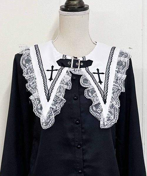 MA*RS（マーズ） ブラウス シャツ ベルト付きクロス刺繍ブラウス