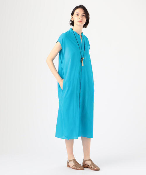 公式の ワンピース シャツワンピース インドコットン バンドカラーフレンチスリーブワンピース ワンピース カラー ブラック Www Scheuermann Gmbh De