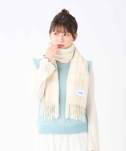 未使用 フェリエロサルティー wool & silk ストール マフラー ROPE' ストール マフラー カシミヤブレンド パターンストール