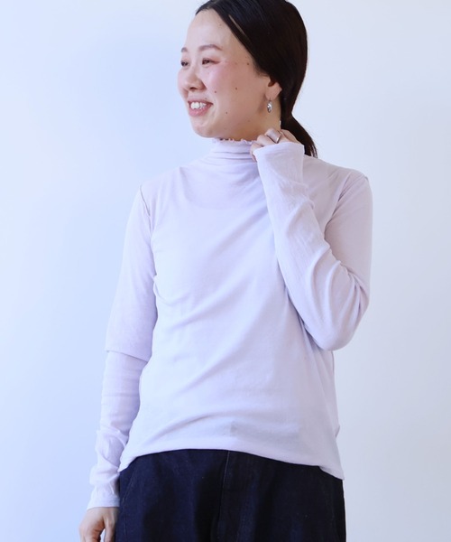 LUCENT Uni ハイネックプルオーバー yuni tシャツ 60/-強撚ストレッチフライス ハイネックプルオーバー