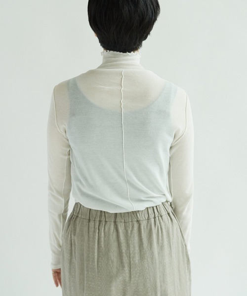 tシャツ 60/-強撚ストレッチフライス　ハイネックプルオーバー レディース △60/-強撚ストレッチフライス ハイネックプルオーバー（Tシャツ