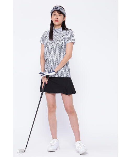 【JACK BUNNY!!】未使用 ソロテックス半袖モックネックシャツ ゴルフ COOLMAXオールシーズン 鹿の子モックネック 半袖Tシャツ(半袖