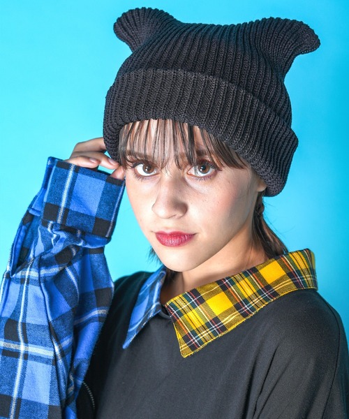 かわいい！ ankoROCK 猫耳ニット帽 zakka meets an ニットキャップ ニット帽 フラワー・リース