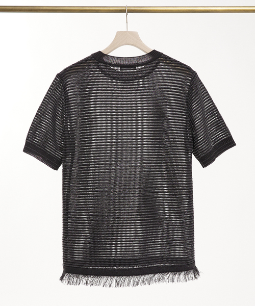 5351 POUR LES HOMMES tシャツ LGB kmrii 5351 POUR LES HOMMES tシャツ フリンジ ニットTシャツ メンズ
